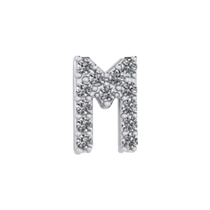 Slider Pave Letter M Charm SG Fine Charm Necklaces