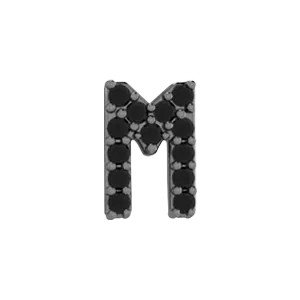 Slider Pave Letter M Charm SG Fine Charm Necklaces