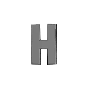 Slider Solid Letter H Charm SG Fine Charm Necklaces