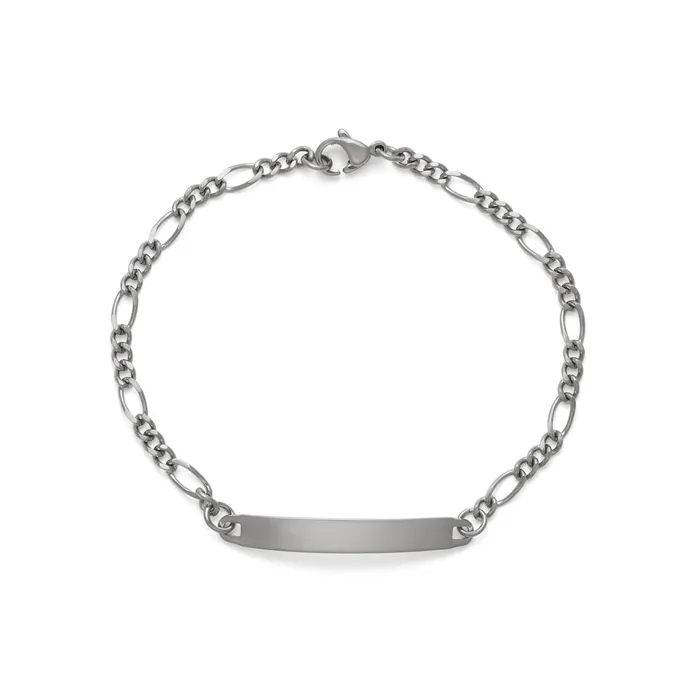 Speidel Bracelets Ladies ID Figaro Bracelet with Polished Plaque