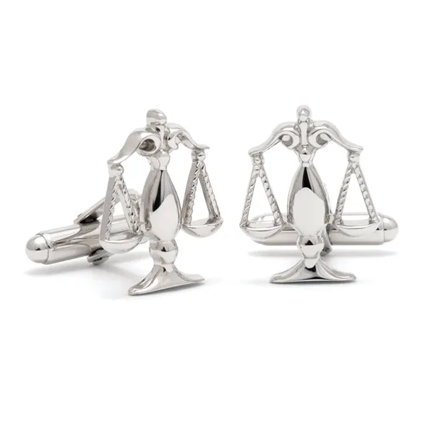 Speidel Necklaces Sterling Silver Scales of Justice Cuff Links