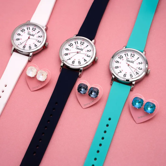 Speidel Scrub Watch with JoJo Loves You Earring Set Earrings