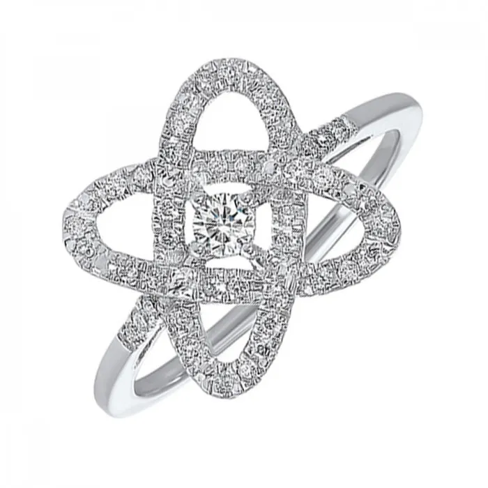Sterling Silver Loves Crossing Diamond Ring 025 CTW Shop IDC estore Rings