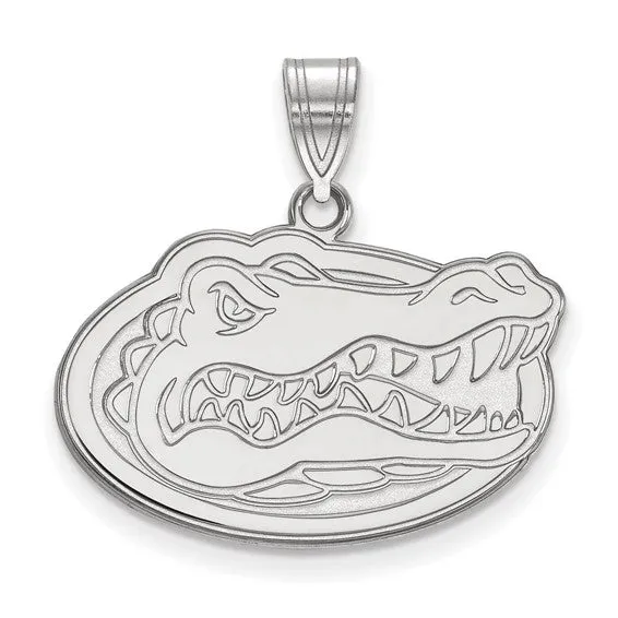 Sterling Silver Rhodiumplated LogoArt University of Florida Gator Medium Pendant Shop IDC estore Necklaces Sterling Silver Rhodiumplated LogoArt University of Florida Gator Medium Pendant Shop IDC estore Necklaces