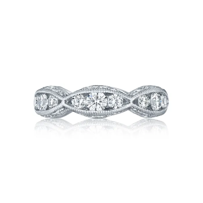 Tacori 18k White Gold Classic Crescent Diamond Wedding Band 148 CTW International Diamond Center Rings Tacori 18k White Gold Classic Crescent Diamond Wedding Band 148 CTW International Diamond Center Rings
