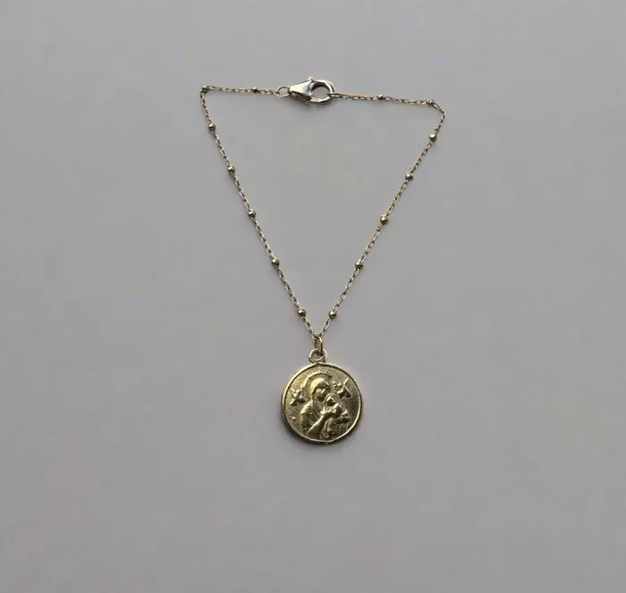 The Little Catholic Bracelets Our Lady of Perpetual Help Bracelet Gold Vermeil