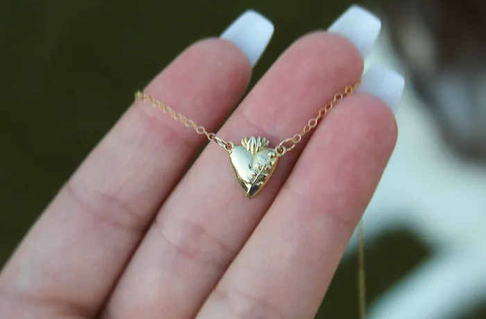 The Little Catholic Necklaces Holy Hearts Chaste Heart Of St Joseph Necklace