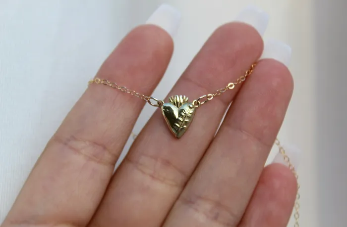 The Little Catholic Necklaces Holy Hearts Chaste Heart Of St Joseph Necklace