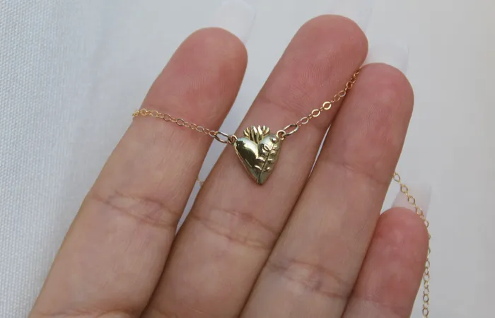 The Little Catholic Necklaces Holy Hearts Chaste Heart Of St Joseph Necklace