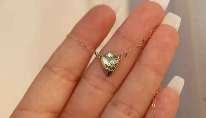 The Little Catholic Necklaces Holy Hearts Chaste Heart Of St Joseph Necklace