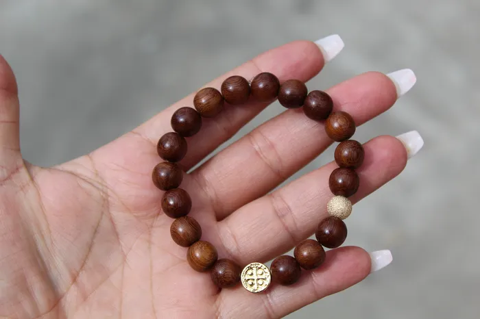The Little Catholic Wooden St Benedict Bracelet Bracelets