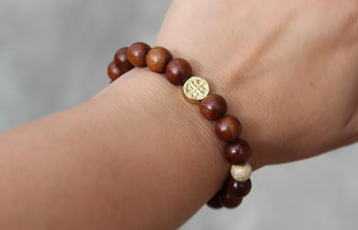 The Little Catholic Wooden St Benedict Bracelet Bracelets