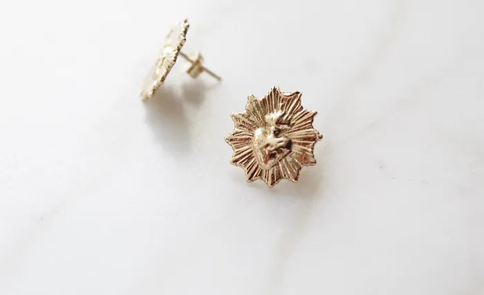 The Little Sacred Heart Earrings in Gold Vermeil TheLittleCatholic Earrings