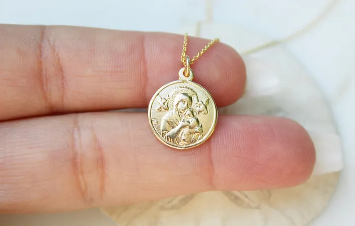 TheLittleCatholic Necklaces 14k Gold Our Lady of Perpetual Help Necklace