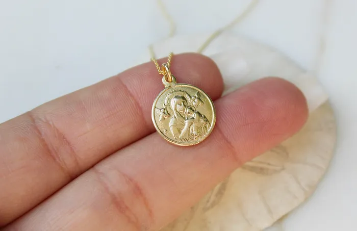 TheLittleCatholic Necklaces 14k Gold Our Lady of Perpetual Help Necklace