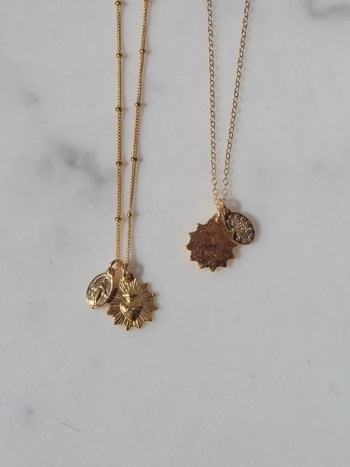TheLittleCatholic Necklaces The Little Sacred Heart and Miraculous Medal Necklace