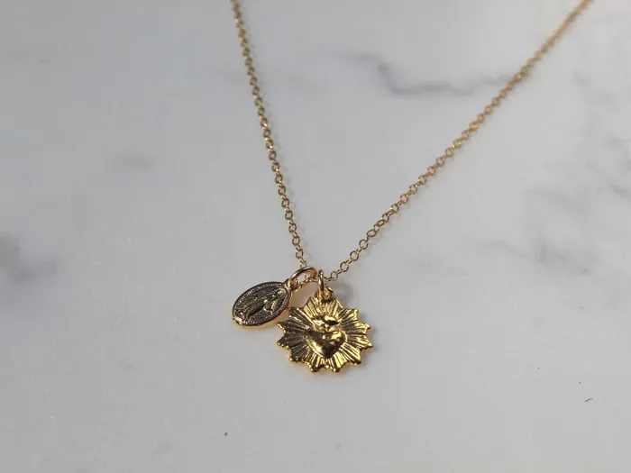 TheLittleCatholic Necklaces The Little Sacred Heart and Miraculous Medal Necklace