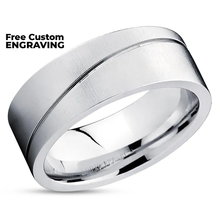 Titanium Wedding Ring Silver Titanium Ring Wedding Band Anniversary Ring Band Clean Casting Jewelry Rings