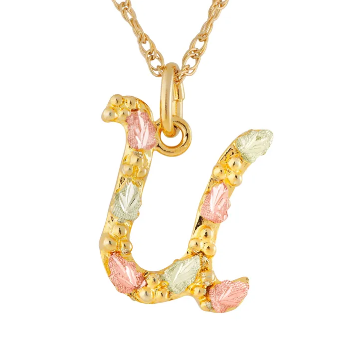 TR Jewelry Concepts Landstroms Black Hills Gold Initial Pendant U Necklaces TR Jewelry Concepts Landstroms Black Hills Gold Initial Pendant U Necklaces