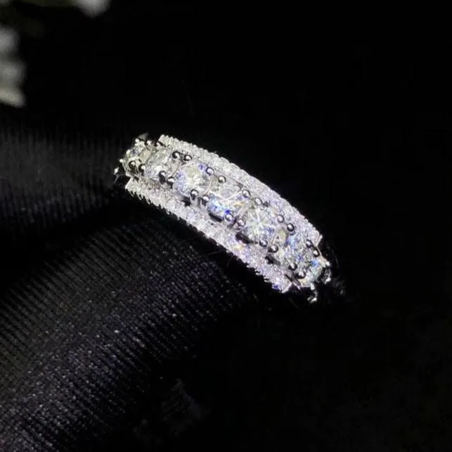 White Gold Plated Silver 7 Stone Moissanite Anniversary Ring for Her 077ct Luxus Moissanite Rings Jewelry Rings White Gold Plated Silver 7 Stone Moissanite Anniversary Ring for Her 077ct Luxus Moissanite Rings Jewelry Rings