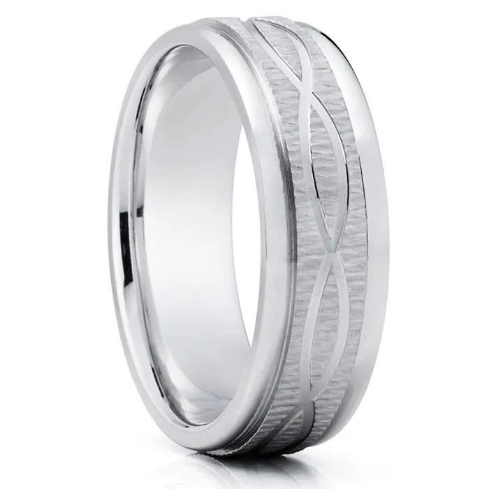 White Gold Wedding Ring Infinity Design Gold Wedding Ring Engagement Ring 14K Clean Casting Jewelry Rings